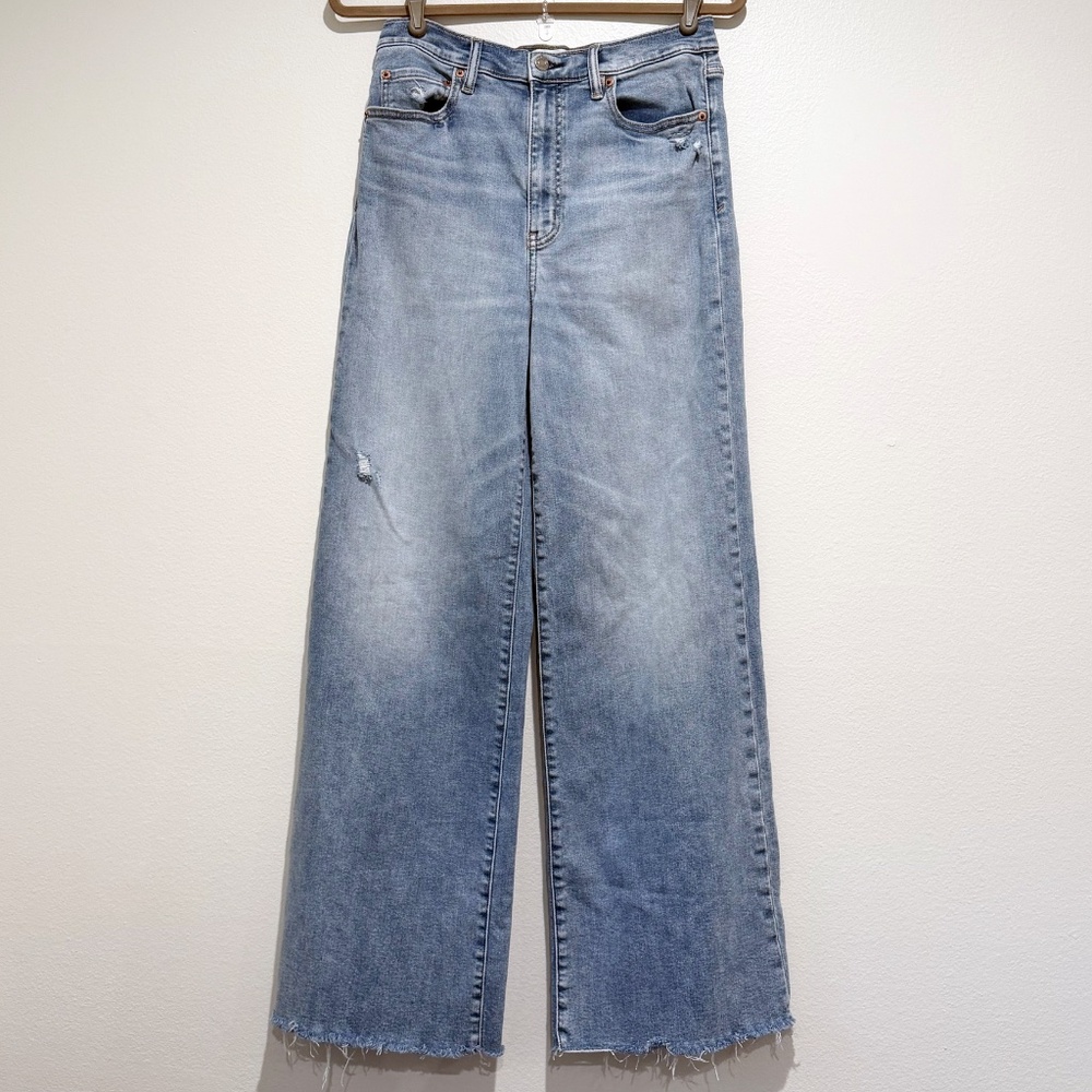 Daze Hug Wide Leg Raw Hem Jeans Size 28 - Picture 3 of 8
